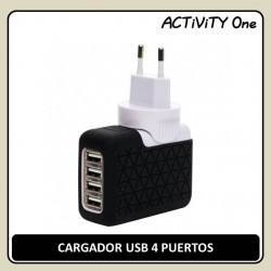 CARGADOR USB 4 PUERTOS NEGRO