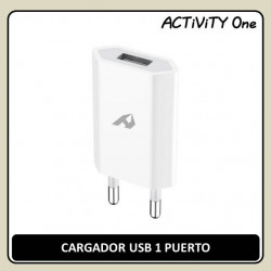 CARGADOR USB 1 PUERTO BLANCO