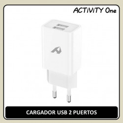 CARGADOR USB 2 PUERTOS BLANCO